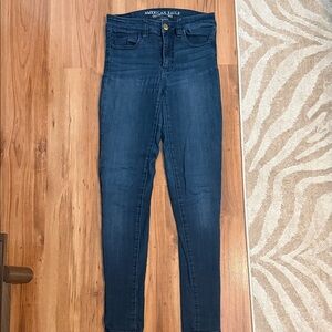 American Eagle Outfitters Women's High Rise Dark Blue Jeans